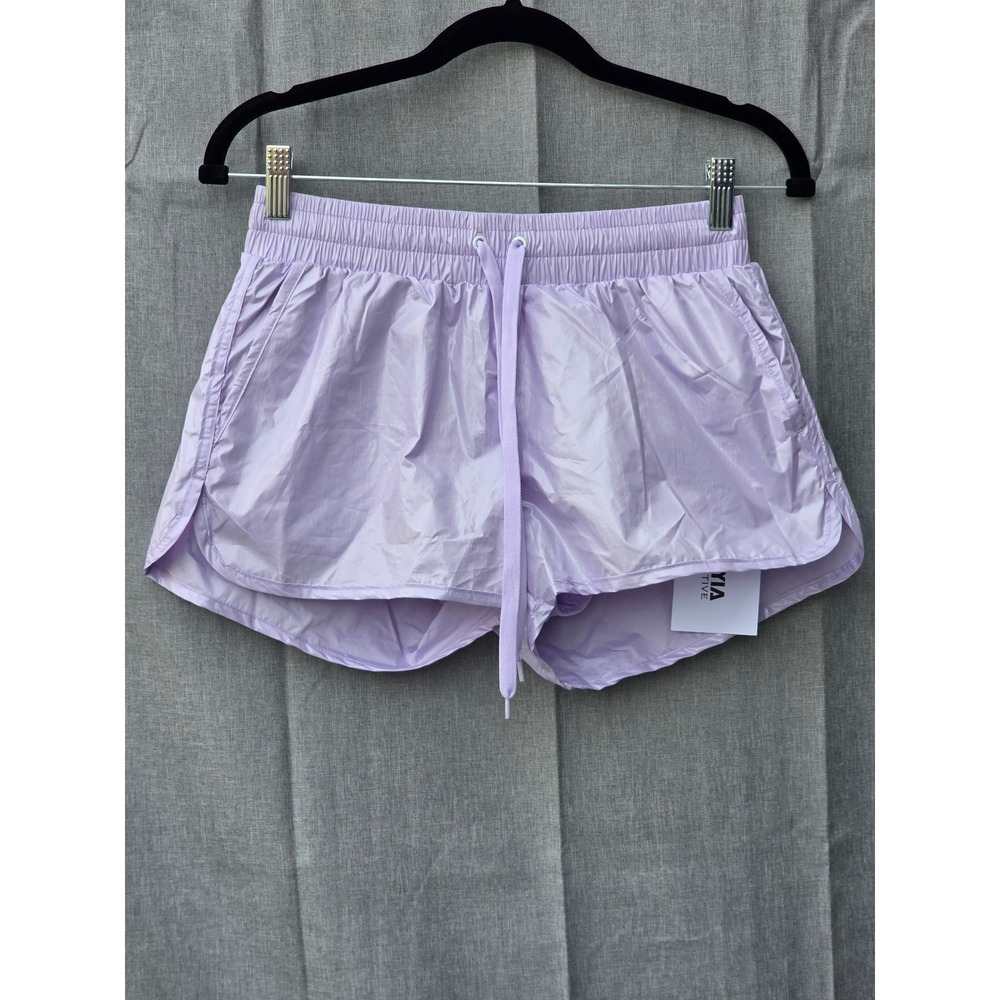 Zyia Active Lilac Shine Bomber Shorts Purple Athletic Running Small 953S NWT